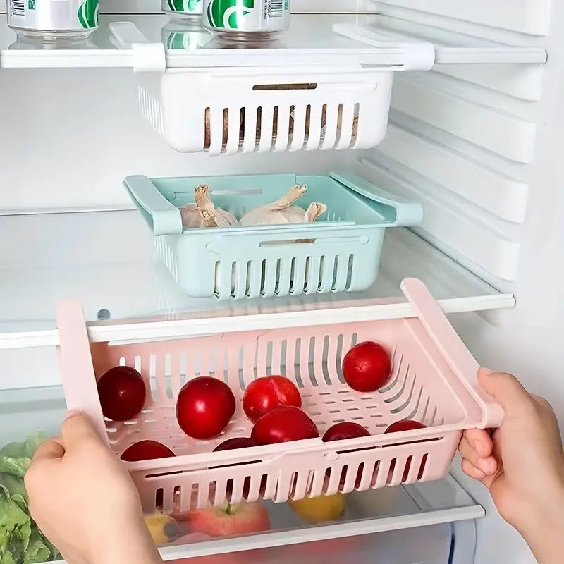 (4/8 piezas) Caja de almacenamiento retráctil para refrigerador