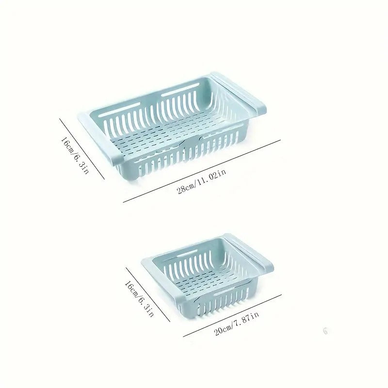 (4/8 piezas) Caja de almacenamiento retráctil para refrigerador